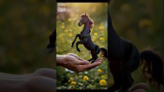 Tiny black horse tiny black horse viralvideo trending shorts beautiful youtube reels [upl. by Adnalor516]