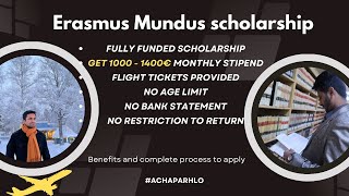 Erasmus Mundus Scholarship  Fully Funded  Get 1000  1400€ Monthly Stipend  Complete Process [upl. by Dean]