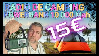 RADIO DE CAMPING  POWERBANK 10 000 MAH  LAMPE TORCHE  MODE SOS  BOUSSOLE [upl. by Siul]