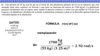 MOMENTO ANGULAR  PROBLEMA 6 [upl. by Nonnaehr]