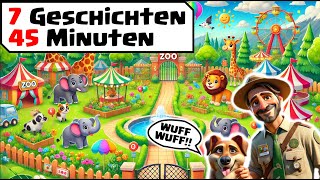 7 Kurzgeschichten für Kinder  Zooabenteuer mit Bello dem Hund  45min Hörbuch [upl. by Drwde]