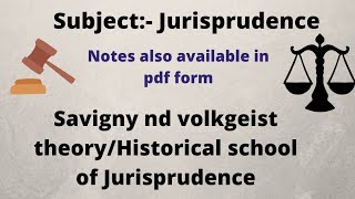 Savigny nd volkgeist theoryHistorical school of jurisprudence [upl. by Palua]