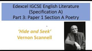 Analysis of Hide and Seek by Vernon Scannell [upl. by Marler]