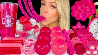 ASMR DRAGONFRUIT JELLY MUKBANG STARBUCKS DRAGONFRUIT DRINK NERD ROPES CANDY DRAGONFRUIT BOWL 먹방 [upl. by Salvador]