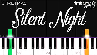 Christmas  Silent Night  EASY Piano Tutorial [upl. by Amor832]