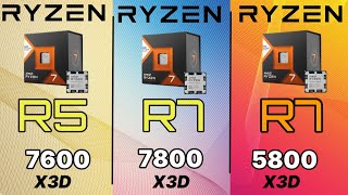 7600x3d vs 7800x3d vs 5800x3d vs R9 9950x vs i9 14900k vs 7900x3d vs 7950x3d 7600x3d gaming test [upl. by Patton]