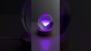 Color Changing LED 3D Crystal Ball Review shortvideo crystalball [upl. by Delly]