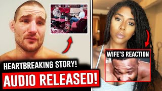 REACTIONS to Tyron Woodleys TAPE Sean Strickland BREAKS DOWN in tears Woodley wife [upl. by Skerl]