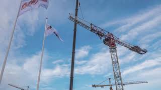 Towercrane Virtanen Torninosturin asennus Tampere 2017 [upl. by Ilke]