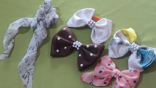 cute bow scrunchies  beautiful bow clip  home made scrunchies bow clip  diy bow handmade [upl. by Aihcats414]