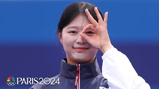 Lim Sihyeon adds to South Koreas legacy with third archery gold medal  Paris Olympics  NBC Sports [upl. by Oek]