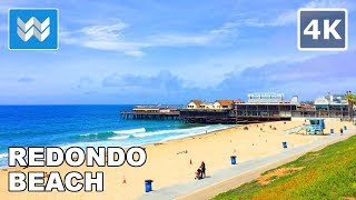 Walking tour of Redondo Beach Pier in South Bay Los Angeles California 【4K】 [upl. by Aloeda]