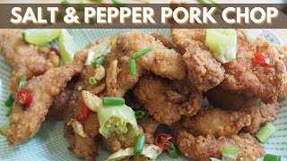 JUICY CRUNCHY Salt Pepper Pork Chops Recipe  Wally Cooks Everything [upl. by Augustus]