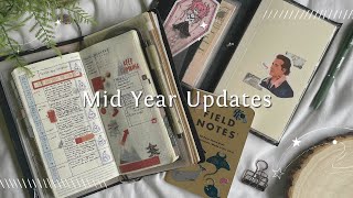 ☾ a midyear planner  journaling system update  hobonichi field notes  midori [upl. by Ytitsahc]