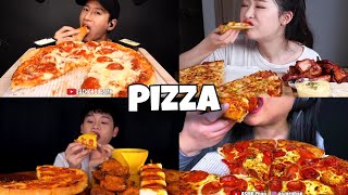 Asmr Pizza Mukbang Compilation [upl. by Soulier]