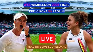 BARBORA KREJCIKOVA vs JASMINE PAOLINI Live Score Update Womens Tennis 2024 WTA Wimbledon Final LIVE [upl. by Atinauj]