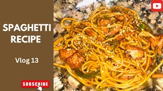 Spaghetti Recipe  Vlog 13  CookWithMe [upl. by Ahsilif]