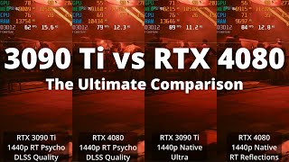 RTX 3090 Ti vs RTX 4080 The Ultimate Comparison 4K Ultrawide 1440p RT DLSS [upl. by Oludoet]