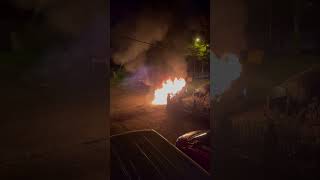 Toyota Prius battery explodes on main road [upl. by Tadio]