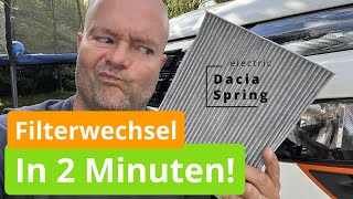 Dacia Spring  Innenraumfilter selber tauschen [upl. by Kistner363]