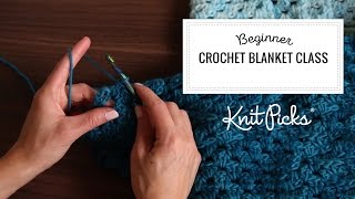 Beginner How To Crochet Blanket Full Class [upl. by Veronika]