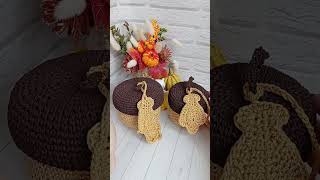 Crochet Acorn Basket for Your Home DECOR [upl. by Notrub]