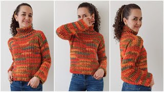 Saco cuello tortuga a crochet  paso a paso [upl. by Epolulot]