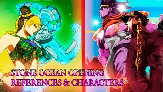 「JJBA STONE OCEAN OP」 References amp Characters [upl. by Shara]