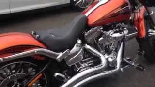 Awesome orange 2014 Harley Davidson FXSBSE CVO Breakout 14 walkaround Widnes [upl. by Mulloy]