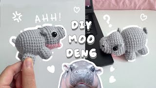 ♡ Crochet MOO DENG Tutorial  Crochet Baby Hippo  Beginner Friendly ♡ [upl. by Dorie]