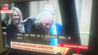 Julian Assange is back in Canberra Australia Live [upl. by Drawoh]