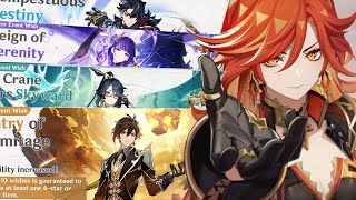 ALL BANNERS FROM 50 TO 53 PYRO ARCHON NEW NATLAN CHARACTERS ZHONGLI  Genshin Impact [upl. by Ykcir913]