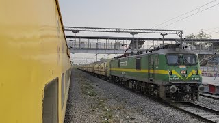 SINGLE LINE TRAIN CROSSING AT CHILBILA JN  PRATAPGARH [upl. by Lyndes]