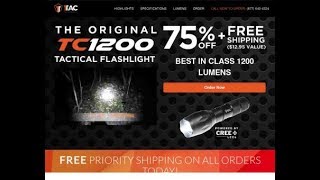 1Tac TC1200 Tactical Flashlight Review – Trustworthy TacLight [upl. by Notxam]