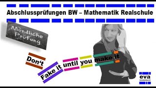 Abschlussprüfungen Ablauf einer mündlichen Prüfung  BW Realschule Mathematik [upl. by Namhar689]