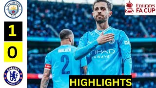 Manchester City vs Chelsea 10 Highlights Bernardo Silva goal  FA Cup Semifinal [upl. by Spalla]