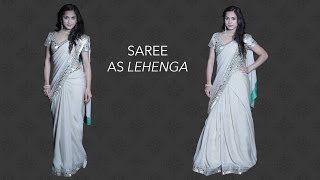 How to Wear a Saree as a Lehenga in 3 Easy Steps  Glamrs Outfit Styles [upl. by Cyprio56]