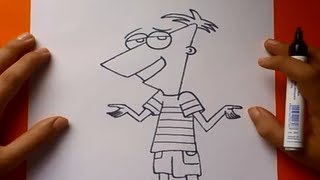 Como dibujar a Phineas paso a paso 2  Phineas y Ferb  How to draw Phineas 2  Phineas y Ferb [upl. by Zahara]