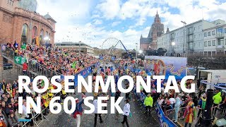 Der Rosenmontagszug an Fastnacht 2019 in Mainz in 60 Sekunden  SWR Heimat [upl. by Bronny]