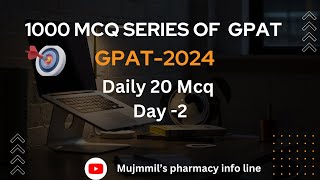 Free GPAT mcq Series day2  Target GPAT 2024  Daily 20 Mcq revision  gpat [upl. by Tnias]