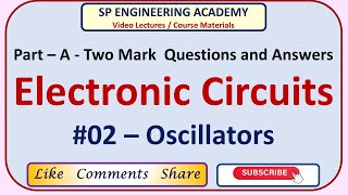 EC02 Electronic Circuits  Oscillators  Part  A  Two Mark Questions and Answers [upl. by Hope764]