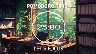 2HOUR STUDY WITH POMODORO 📚 Early Morning in a Forest 🌲 Lofi Mix  Bird Sounds  4 x 25 min [upl. by Llenrap]