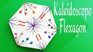 Action Fun Toy Origami  Paper Kaleidoscope  Flexagon Never ending design changing rotations [upl. by Tilly]