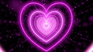 Heart Tunnel💖Heart Background  Neon Heart Background Video  Wallpaper Heart 3 Hours [upl. by Etnoved]