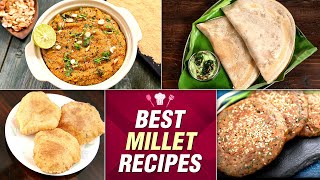 5 Best Millet Recipes  Make Upma Dosa Cheela Puri using Millets  Ragi Rajgira Bajra Kuttu [upl. by Inaffit]