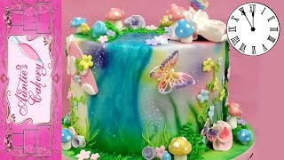 Fairy Garden Cake Time Lapse Tutorial [upl. by Eihs]