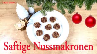 Saftige Nussmakronen backen mit Haselnüsse und Mandeln Weihnachtsplätzchen  Ober lecker [upl. by Neillij784]