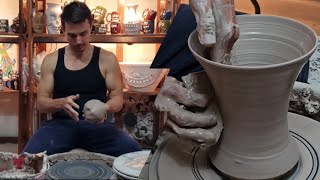 I made a Flared Top VASE on the POTTERY Wheel [upl. by Saref]