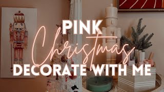 PINK CHRISTMAS DECORATE WITH ME  2024  Office Christmas decorating amp Small room decorating [upl. by Yakcm64]