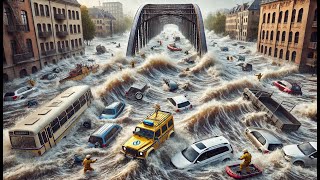 Evacuation in Spain Failed New Flooding Destroys half of Girona city Catalonia Europe is shocked [upl. by Esoryram34]